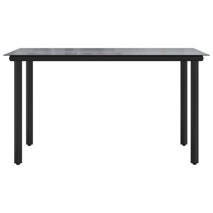 Garden Dining Table Black 200X100X74Cm Steel And Tempered Glass Tokxna