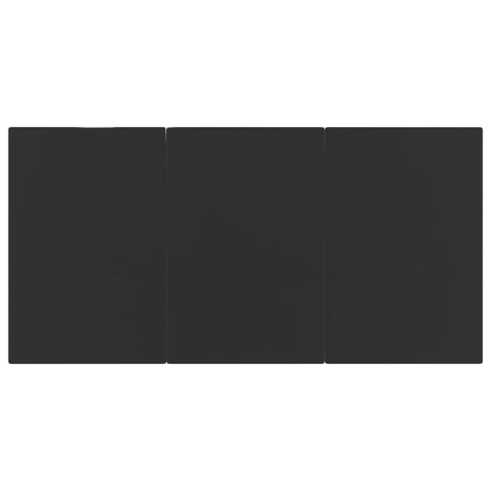 Garden Dining Table Black 200X100X74Cm Steel And Tempered Glass Tokxna