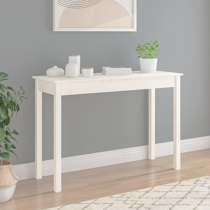 Console Table White 110X40X75 Cm Solid Wood Pine Noaxab