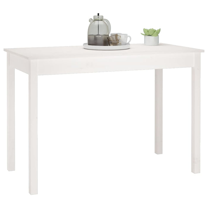 Dining Table White 110X55X75 Cm Solid Wood Pine Noaxpb