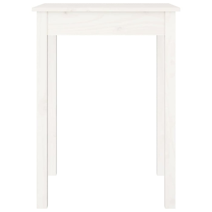 Dining Table White 55X55X75 Cm Solid Wood Pine Noaxpp