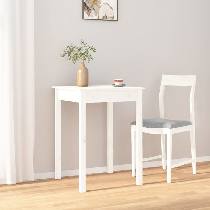 Dining Table White 55X55X75 Cm Solid Wood Pine Noaxpp