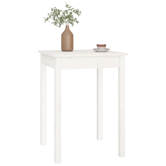 Dining Table White 55X55X75 Cm Solid Wood Pine Noaxpp