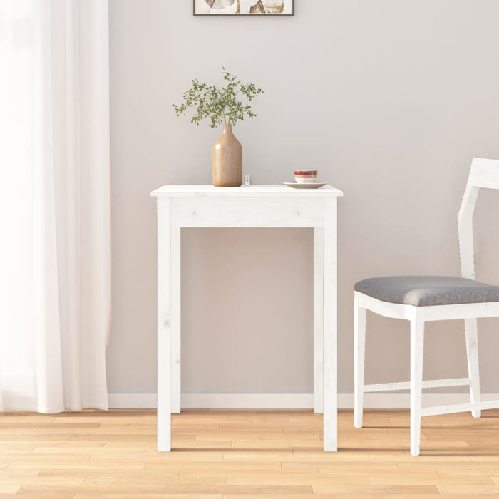 Dining Table White 55X55X75 Cm Solid Wood Pine Noaxpp