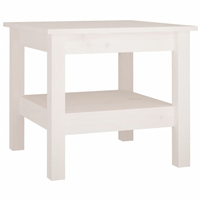 Coffee Table White 45X45X40 Cm Solid Wood Pine Noaxlp