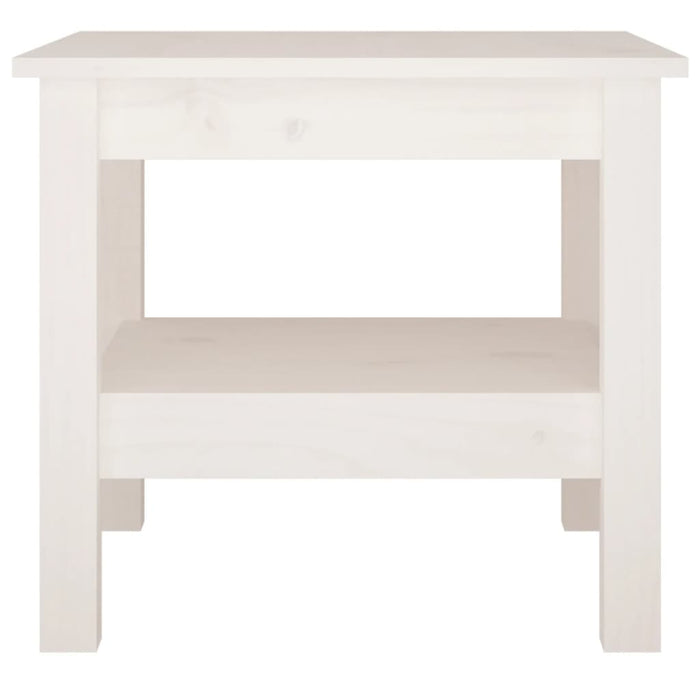 Coffee Table White 45X45X40 Cm Solid Wood Pine Noaxlp