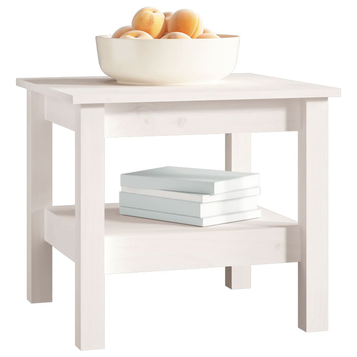 Coffee Table White 45X45X40 Cm Solid Wood Pine Noaxlp