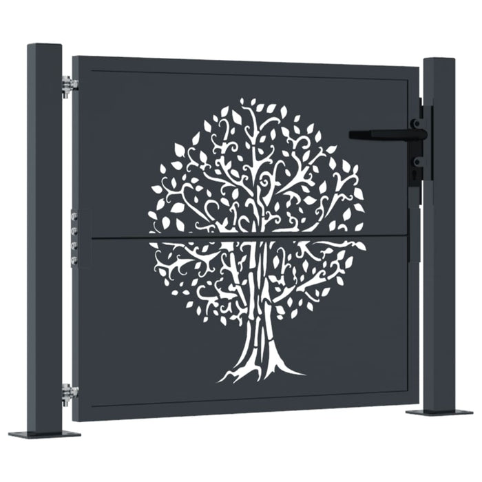 Garden Gate Anthracite 105X105 Cm Steel Tree Design Optopp