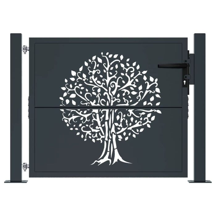 Garden Gate Anthracite 105X105 Cm Steel Tree Design Optopp