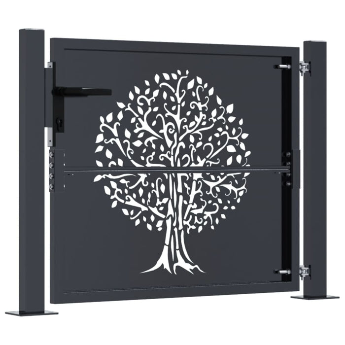 Garden Gate Anthracite 105X105 Cm Steel Tree Design Optopp