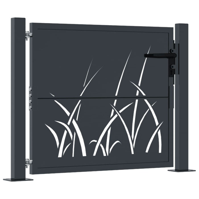 Garden Gate Anthracite 105X80 Cm Steel Grass Design Optoll