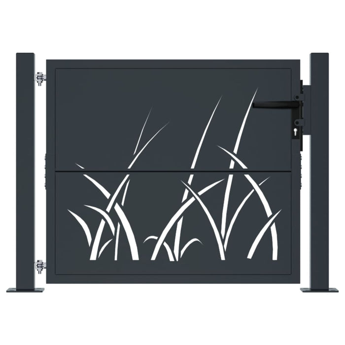 Garden Gate Anthracite 105X80 Cm Steel Grass Design Optoll