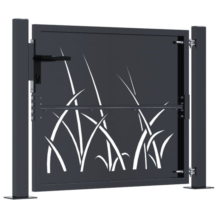 Garden Gate Anthracite 105X80 Cm Steel Grass Design Optoll