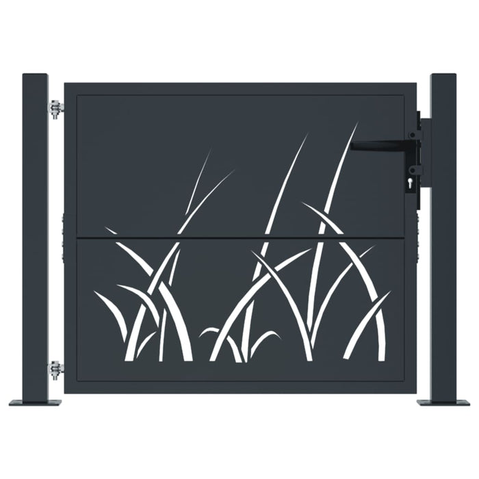 Garden Gate Anthracite 105X105 Cm Steel Grass Design Optoli