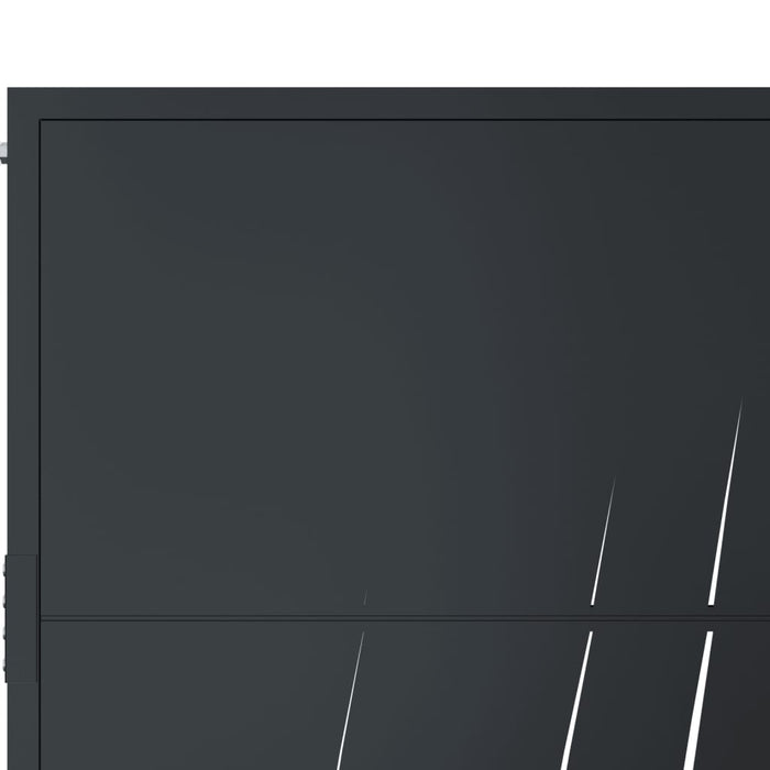 Garden Gate Anthracite 105X105 Cm Steel Grass Design Optoli