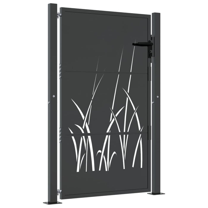 Garden Gate Anthracite 105X130 Cm Steel Grass Design Optoln