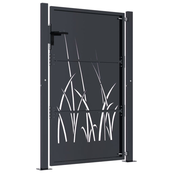 Garden Gate Anthracite 105X130 Cm Steel Grass Design Optoln