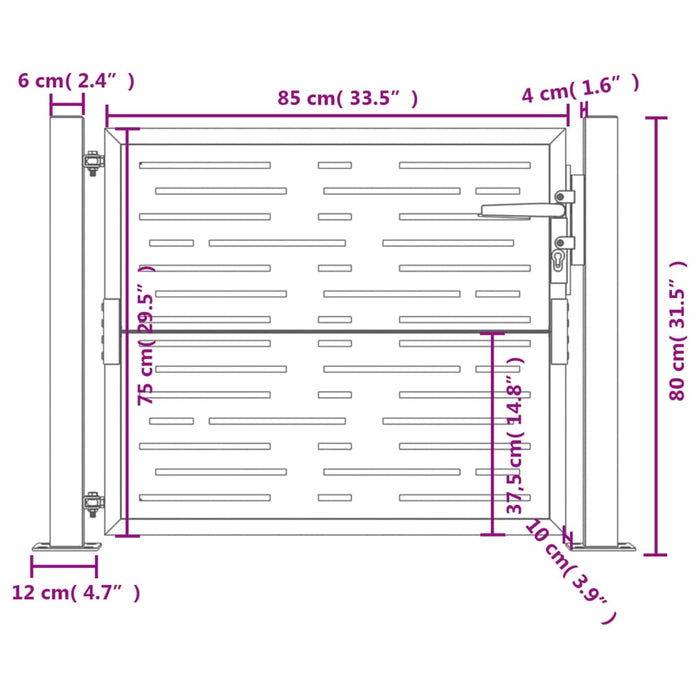 Garden Gate Anthracite 105X80 Cm Steel Square Design Optokb