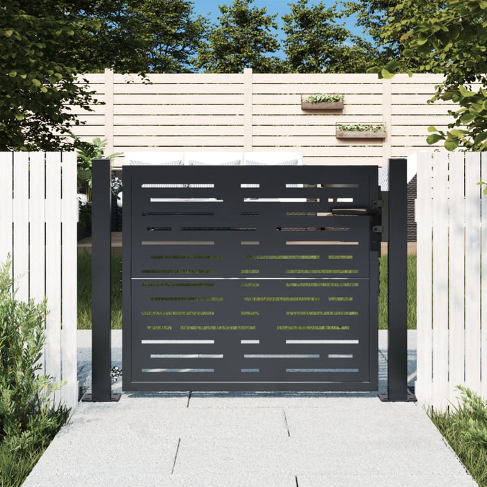 Garden Gate Anthracite 105X105 Cm Steel Square Design Optoko