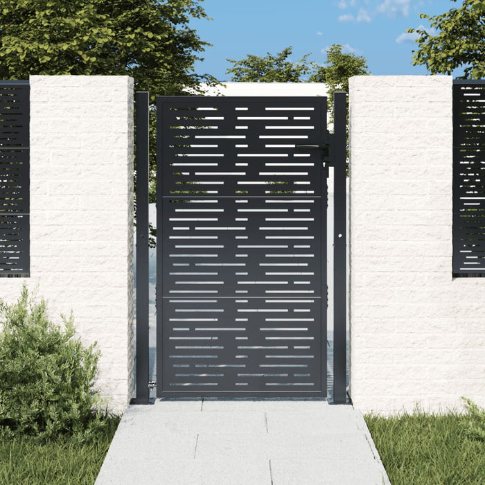 Garden Gate Anthracite 105X130 Cm Steel Square Design Optokx