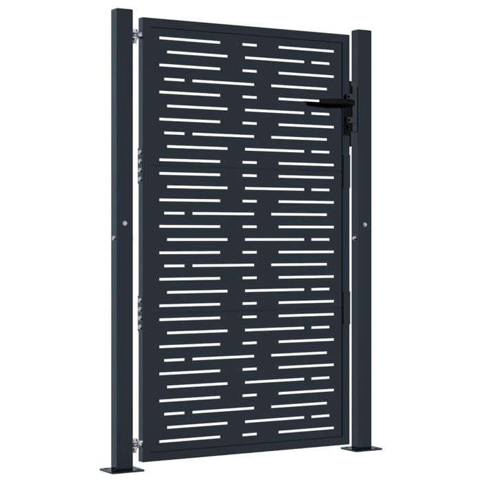 Garden Gate Anthracite 105X155 Cm Steel Square Design Optokt