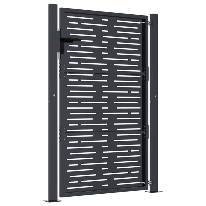Garden Gate Anthracite 105X155 Cm Steel Square Design Optokt
