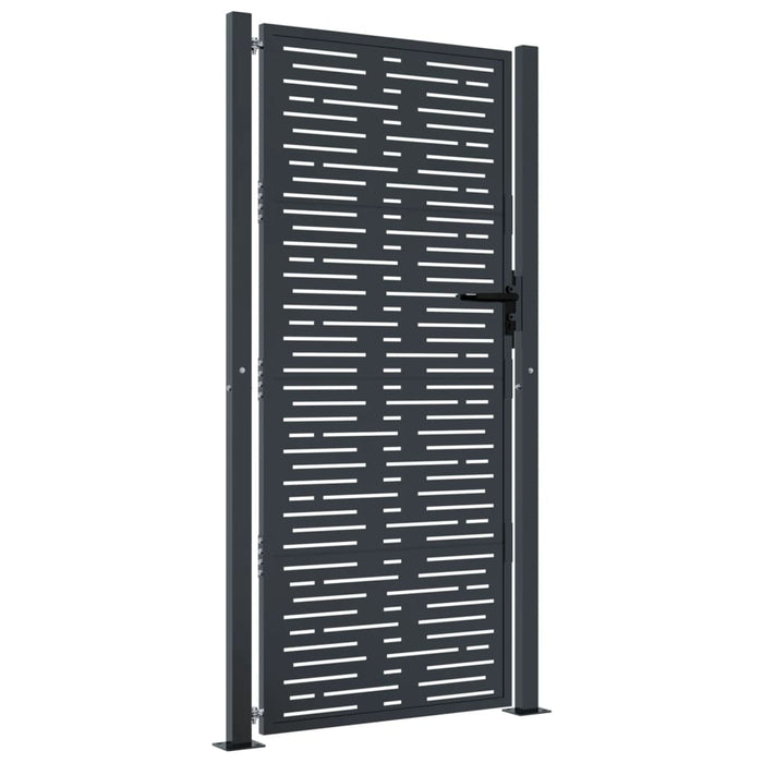 Garden Gate Anthracite 105X180 Cm Steel Square Design Optoka