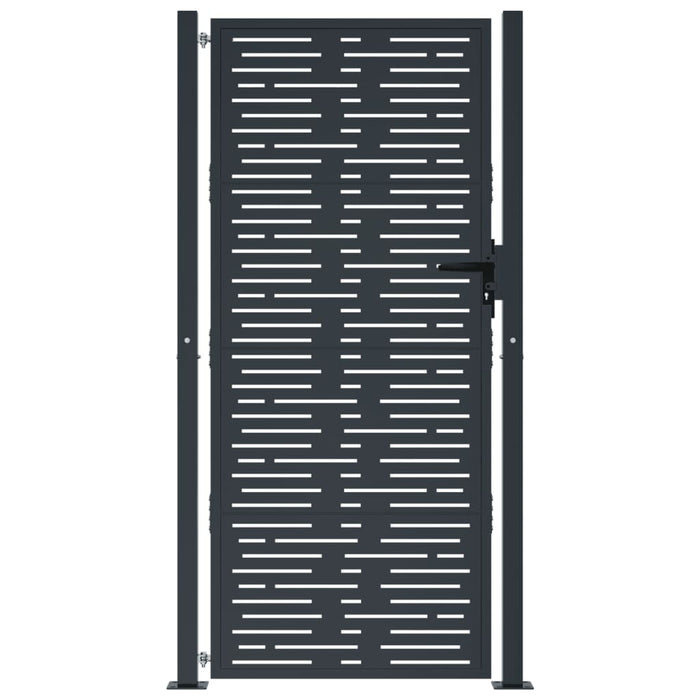 Garden Gate Anthracite 105X180 Cm Steel Square Design Optoka