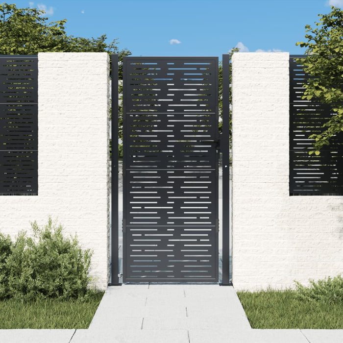 Garden Gate Anthracite 105X205 Cm Steel Square Design Optokp