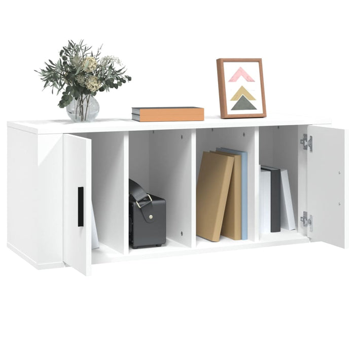 Tv Cabinet White 100X35X40 Cm Engineered Wood Nolnbb