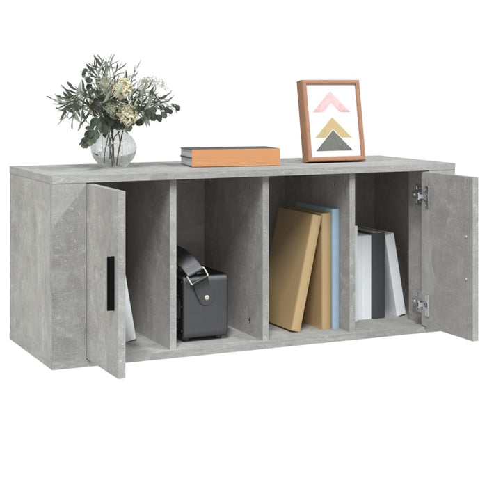 Tv Cabinet Concrete Grey 100X35X40 Cm Engineered Wood Nolnba