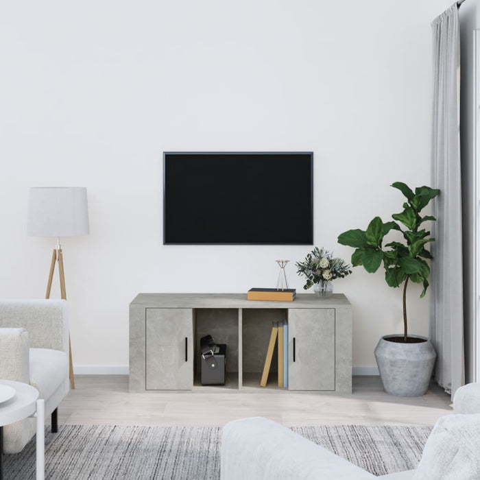 Tv Cabinet Concrete Grey 100X35X40 Cm Engineered Wood Nolnba