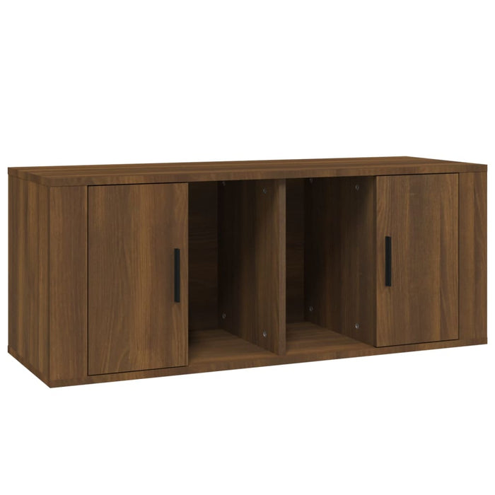 Tv Cabinet Brown Oak 100X35X40 Cm Engineered Wood Nolnbi
