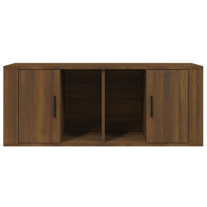 Tv Cabinet Brown Oak 100X35X40 Cm Engineered Wood Nolnbi