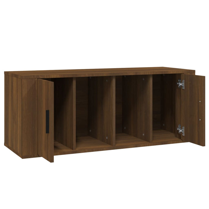 Tv Cabinet Brown Oak 100X35X40 Cm Engineered Wood Nolnbi