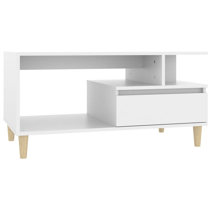 Coffee Table White 90X49X45 Cm Engineered Wood Noklox