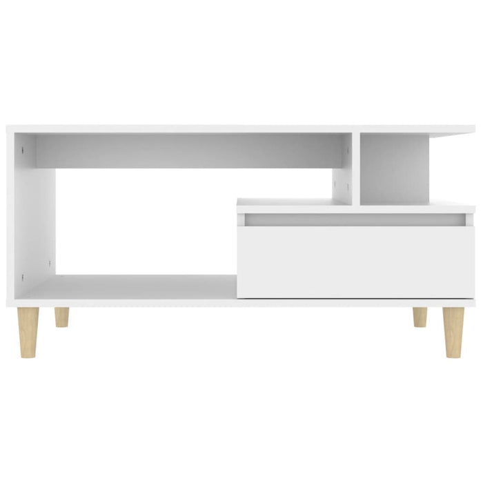 Coffee Table White 90X49X45 Cm Engineered Wood Noklox