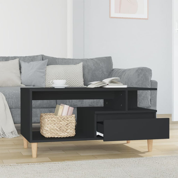 Coffee Table Black 90X49X45 Cm Engineered Wood Noklot