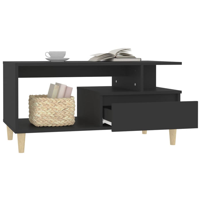 Coffee Table Black 90X49X45 Cm Engineered Wood Noklot
