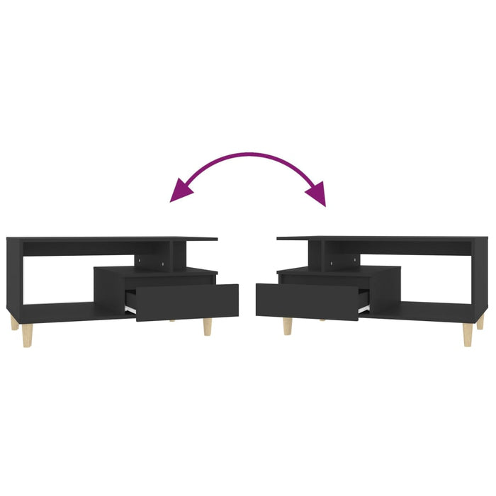 Coffee Table Black 90X49X45 Cm Engineered Wood Noklot