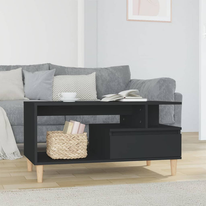 Coffee Table Black 90X49X45 Cm Engineered Wood Noklot