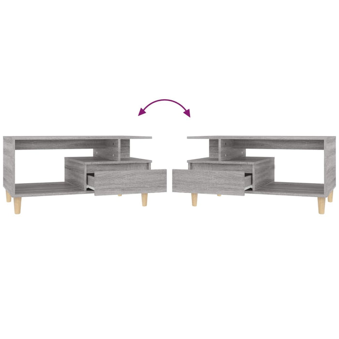Coffee Table Grey Sonoma 90X49X45 Cm Engineered Wood Noklon