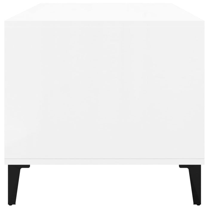 Coffee Table  Glossy Look White 90X49X45 Cm Engineered Wood Noklxx