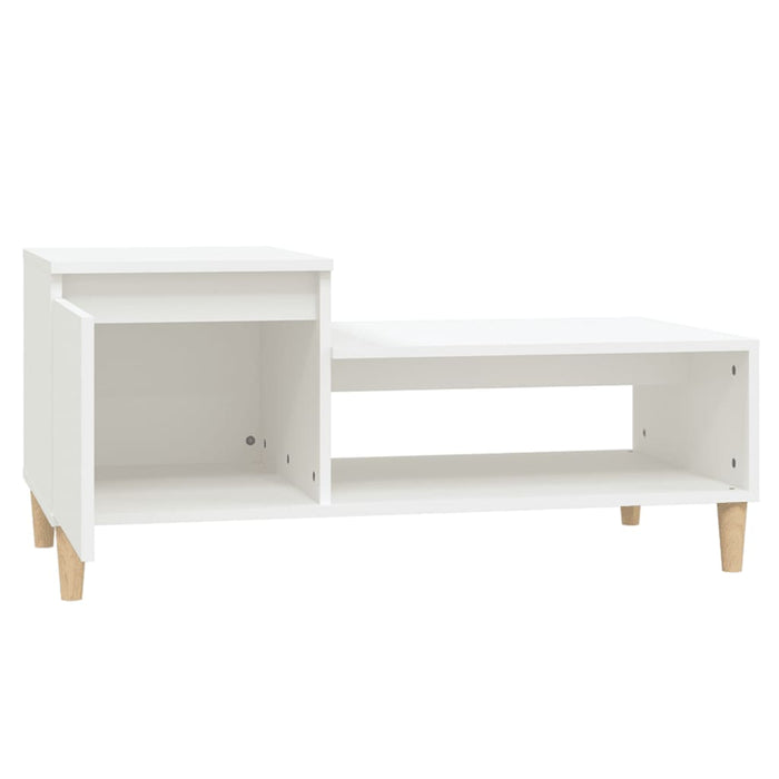 Coffee Table White 100X50X45 Cm Engineered Wood Nxooxa
