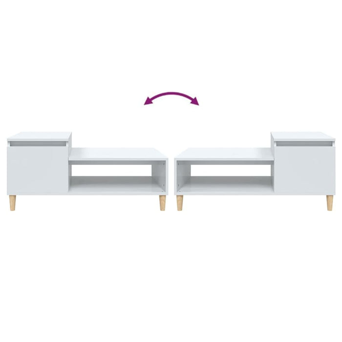 Coffee Table Glossy Look White 100X50X45 Cm Engineered Wood Nxooxl