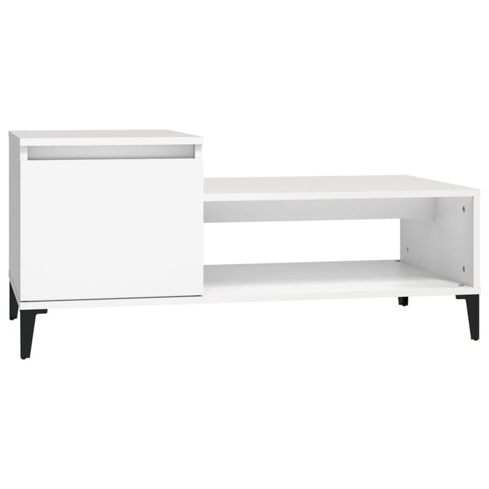 Coffee Table White 100X50X45 Cm Engineered Wood Nxootx