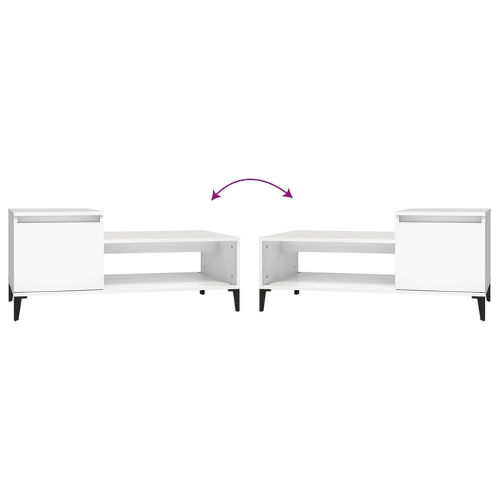 Coffee Table White 100X50X45 Cm Engineered Wood Nxootx