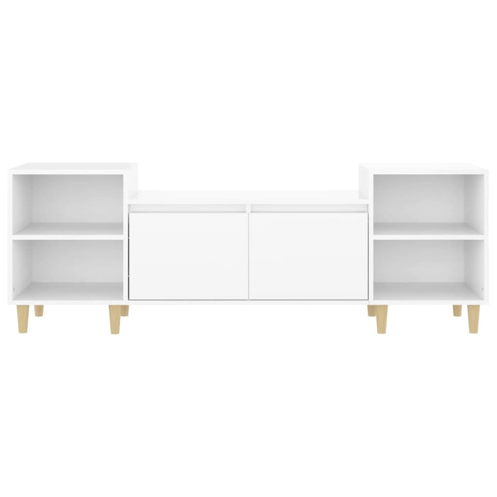 Tv Cabinet Glossy Look White 160X35X55 Cm Engineered Wood Nxookb