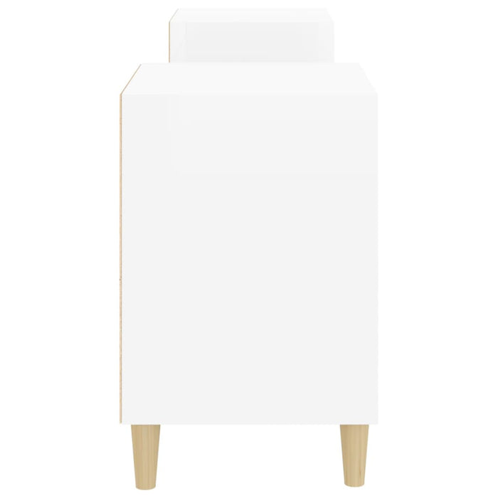 Tv Cabinet Glossy Look White 160X35X55 Cm Engineered Wood Nxookb