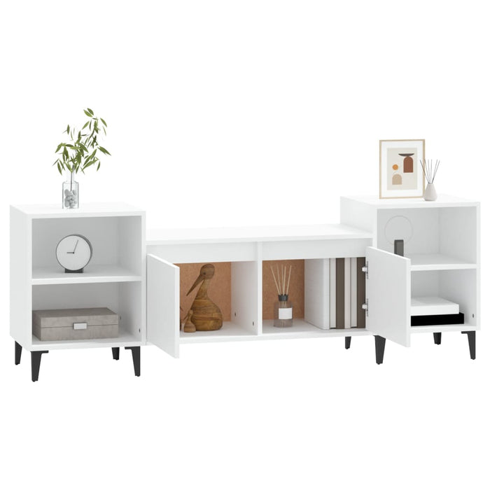 Tv Cabinet White 160X35X55 Cm Engineered Wood Nxookl